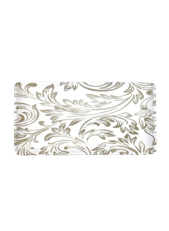 EDESSA Elana Ceramic Rectangle Serving Plate White, 12.5 X 24Cm - Image 2